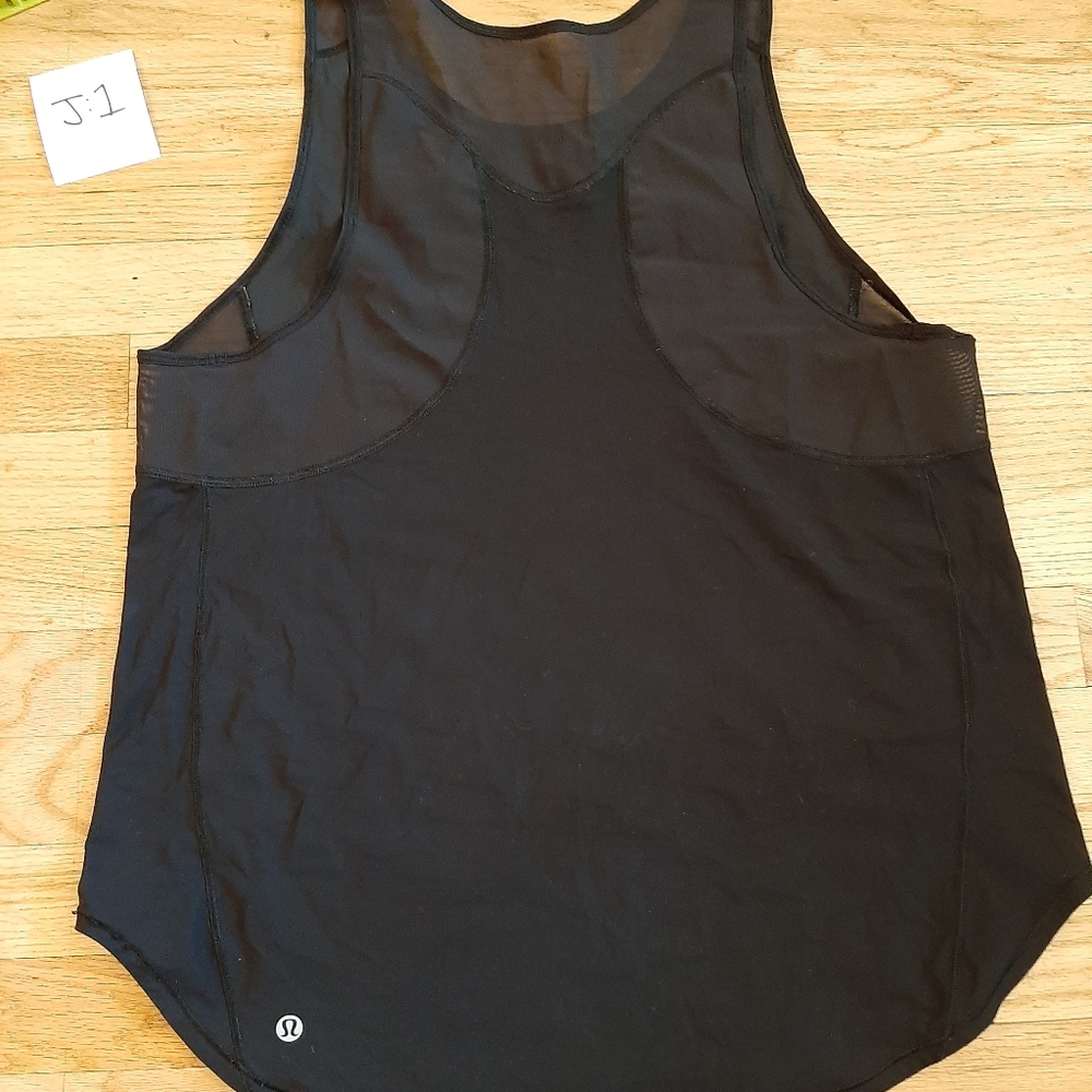 LULULEMON Black Sheer Mesh Back Tank